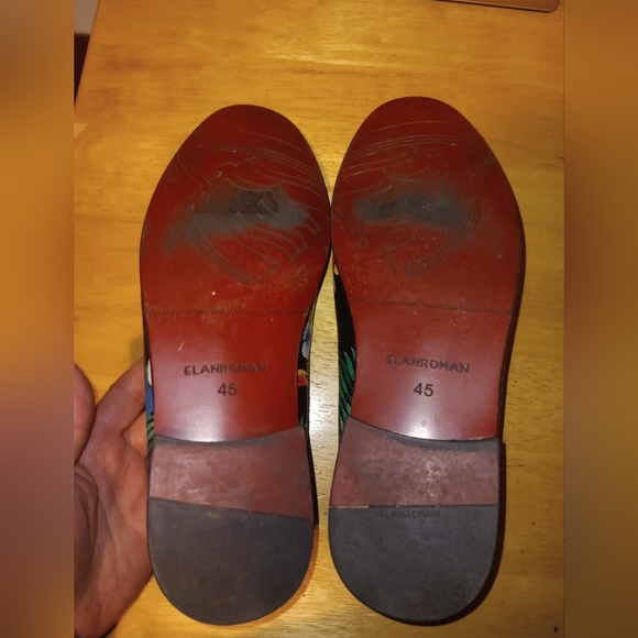 Elanroman Floral Canvas Mens Dress Shoes Size 45 - Picture 5 of 5